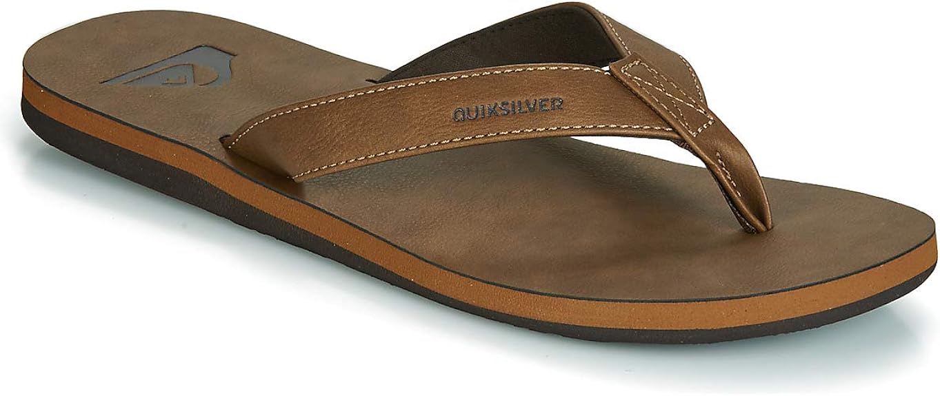 Quiksilver Molokai Nubuck M SNDL TKD1 Flip Flops Men Tan Solid Flip