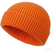 Wool Fisherman Beanies for Men Women, Short Knit Fall Winter Warm Beanie, Watch Cap, Cuffed Trawler Hats, Skull Caps