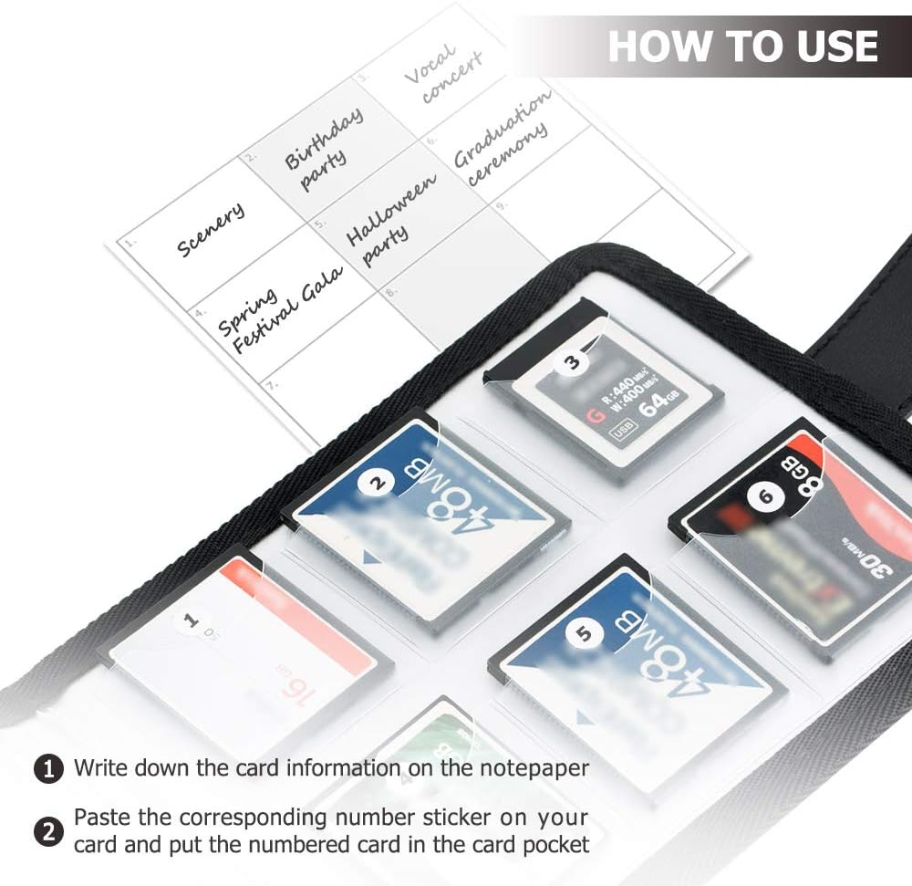KIWIFOTOS Memory Card Pouch Case with Clear Slots Protective for 12 x XQD/CF Cards - Image 5