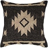 Handwoven Jute Kilim Pillow Cover Rug Cushion Cases 18x18 Inches, Bohemian Vintage Style Decorative Throw Pillows for Home, Living Room & Bedroom