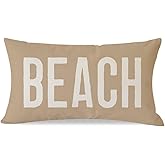 PANDICORN Summer Beach Throw Pillow Covers 12x20 Inch Coastal Beachy Outdoor Decorations Sand Beige Lumbar Decorative Cushion Case for Beach House Home Bedroom Living Room Sofa Couch Decor