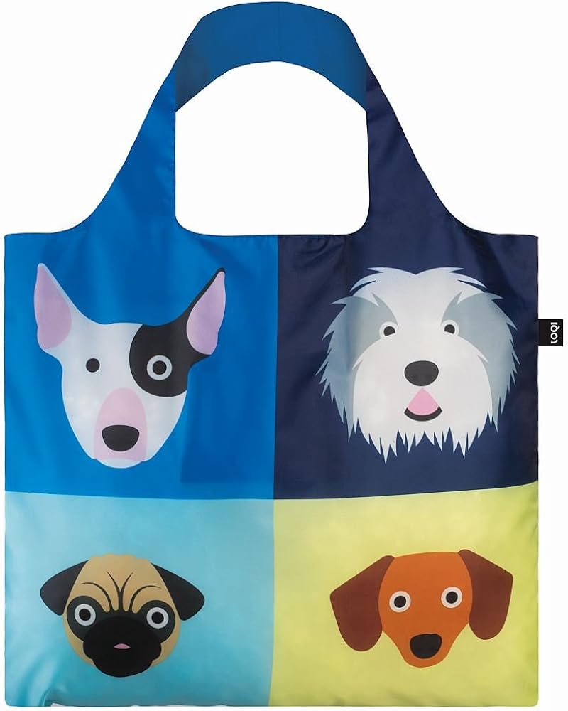 LOQI Artist Stephen Cheetham Dogs Canvas & Beach Tote Bag, 50 cm, 20 L, Multicolour - Image 3