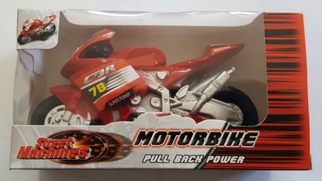 Pull Back Motorbike Toy Motorcycle Street Machine Friction Power Kids Gift New, Green, Small - Image 5