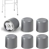 Walker Glide Caps - Walker Skis Feet Rubber Tips Replacement for Carpet Floor Sidewalk, Elderly Mobility Aid Accessories, 1-1/8 Inch, 6 Pcs