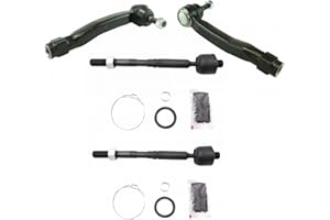TRQ Front Inner and Outer Tie Rod Set 4 Piece Compatible with 2010-2015 Lexus RX350 RX450h 2008-2019 Toyota Highlander 2009-2015 Venza
