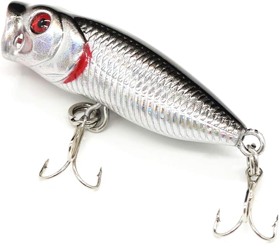 Seasky Fishing Plug Lures Micro Popper Topwater Trout Attack in Freshwater : Sports & Outdoors