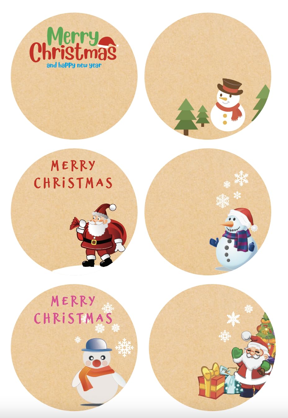 Photo 1 of 2 inch 90 PCS Merry Christmas Stickers Labels Adhesive Decorative Envelope Seals Stickers for Boxes Cards Envelopes