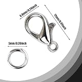 LAMXD 170PCS Silver Lobster Clasp & Open Jump Ring Set for Jewelry Making view 2