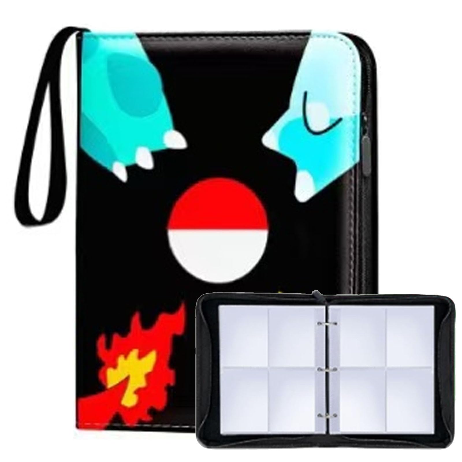 Trading Card Binder 4-Pocket PU Trading Card Album, 400 Pockets Card Album Folder, Waterproof Card Collection Folder Book, Zipper Cards Binder Album for MTG, TCG, Sports & Game Cards