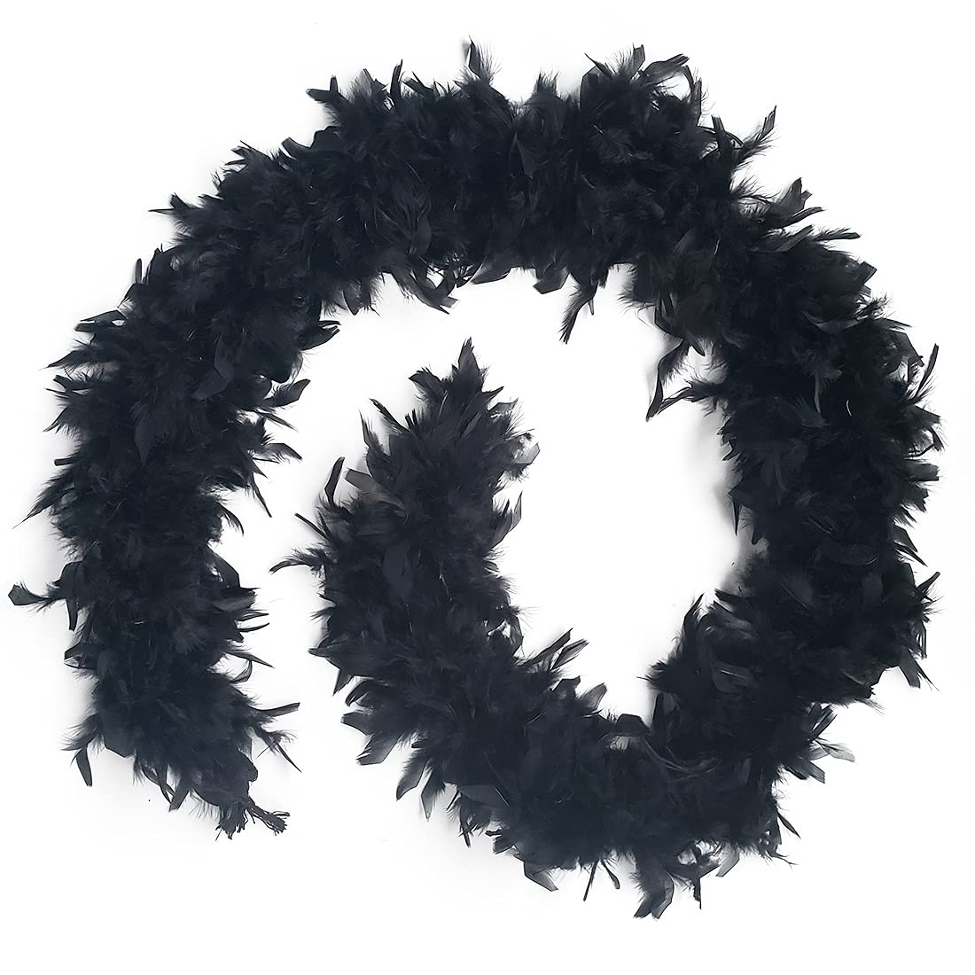Photo 1 of 2 Yards 80g Turkey Chandelle Feather Boa for DIY Craft,Party Dancing Dress Up, Halloween Decoration-Black