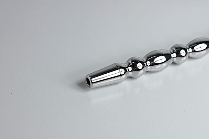 Amazon.com: 130 mm de Largo uretral de cuentas sonidos dilatador pene inserto varilla de Acero inoxidable enchufe del Martillo Macho castidad uretra ...