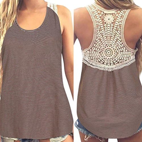 Gillberry Women Summer Lace Vest Top Short Sleeve Blouse Casual Tank Top T-Shirt