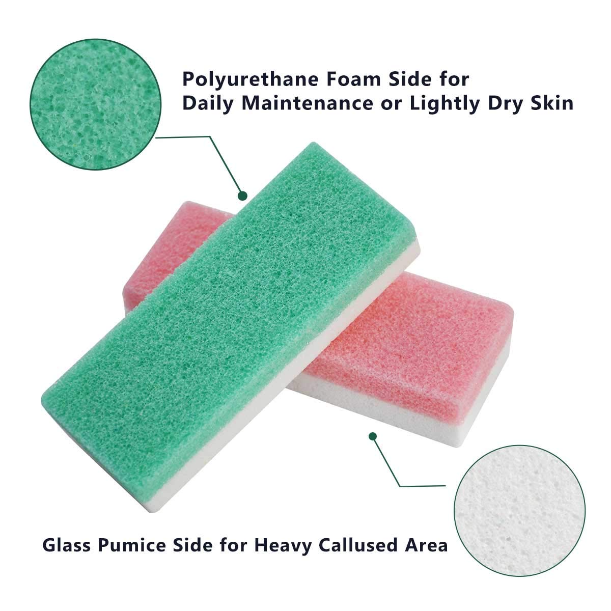 Foot Pumice Stone for Feet, 2 in 1 Double Sided Hard Skin Callus Remover Scrubber Pedicure Exfoliator Tool for Dead Skin Pack of 6: Beauty