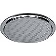 Winco Round Tray with Swirl Pattern, 16-Inch, Stainless Steel