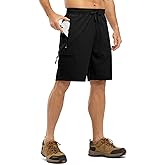 TBMPOY Men's Hiking Shorts with 5 Zip Pockets 9'' Lightweight Outdoor Work Athletic Travel Short for Men Casual Running