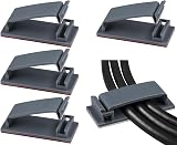 SOULWIT 50Pcs Self Adhesive Cable Management Clips Grey Organizers Wire Clips