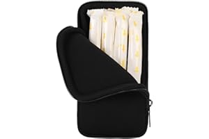 Koikyu Tampon Storage Bag, Neoprene Tampon Organizer Case with Zipper Small Pouch for Feminine Products Portable Period Bags 