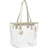 Large Clear Bag Transparent Shoulder Handbag with Plush Pendant