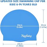 Nepfaivy Kids Swimming Cap 100% Silicone Sky Blue 6-14 Years view 2