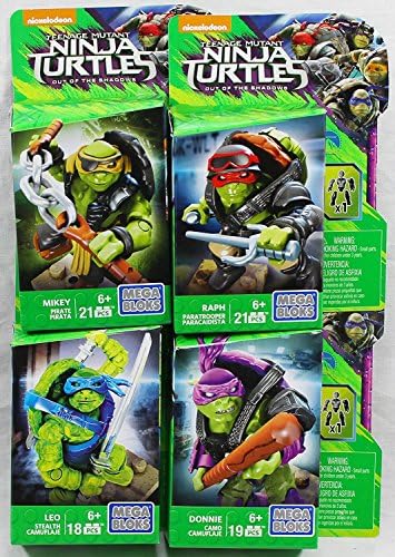 Set of 4: Mega Bloks Teenange Mutant Ninja Turtles Out of The Shadows Figures