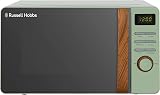 Russell Hobbs RHMD714MG-N 17 Litre Mini Compact Microwave Green Wood Effect