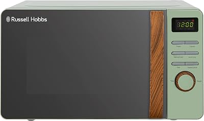 Russell Hobbs RHMD714MG-N 17 Litre Mini Compact Microwave Green Wood Effect