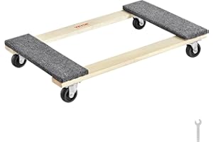 VEVOR Furniture Dolly, 1000 lbs Load Capacity, 18" x 30", 4 x 3" PP Swivel Casters, Heavy Duty Hardwood Furniture Moving Doll