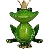 Ebros Gift Kiss A Frog Prince Charming with Crown Decorative Figurine 4.5" H Collectible Frogs Toad Toads Royalty Fairy Tale Sculpture