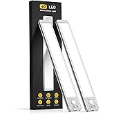 MCGOR 10inch Under Cabinet Lighting, 2 Pack Rechargeable Motion Sensor Light Indoor, 5 Levels Dimmable Magnetic Closet Lights