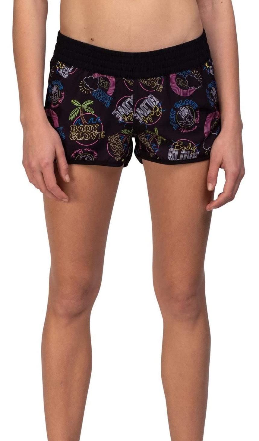 Body Glove Neon Boardshort Shorts, Women, womens, BGA-WSH-0050, Black, XL
