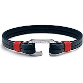 Elegatto Kellmore Premium Leather Bracelet for Men | Double Full-Grain Leather with Silver Polished Stainless Steel Shackle Closure | Men’s Designer Bracelet