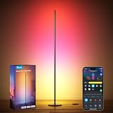 Govee RGBIC Floor Lamp Basic, LED Corner Lamp Compatible with SmartThings, Alexa, and Matter, Smart Modern Floor Lamp with Music Sync and 16 Million DIY Colors, Standing Lamp for Bedroom Living Room