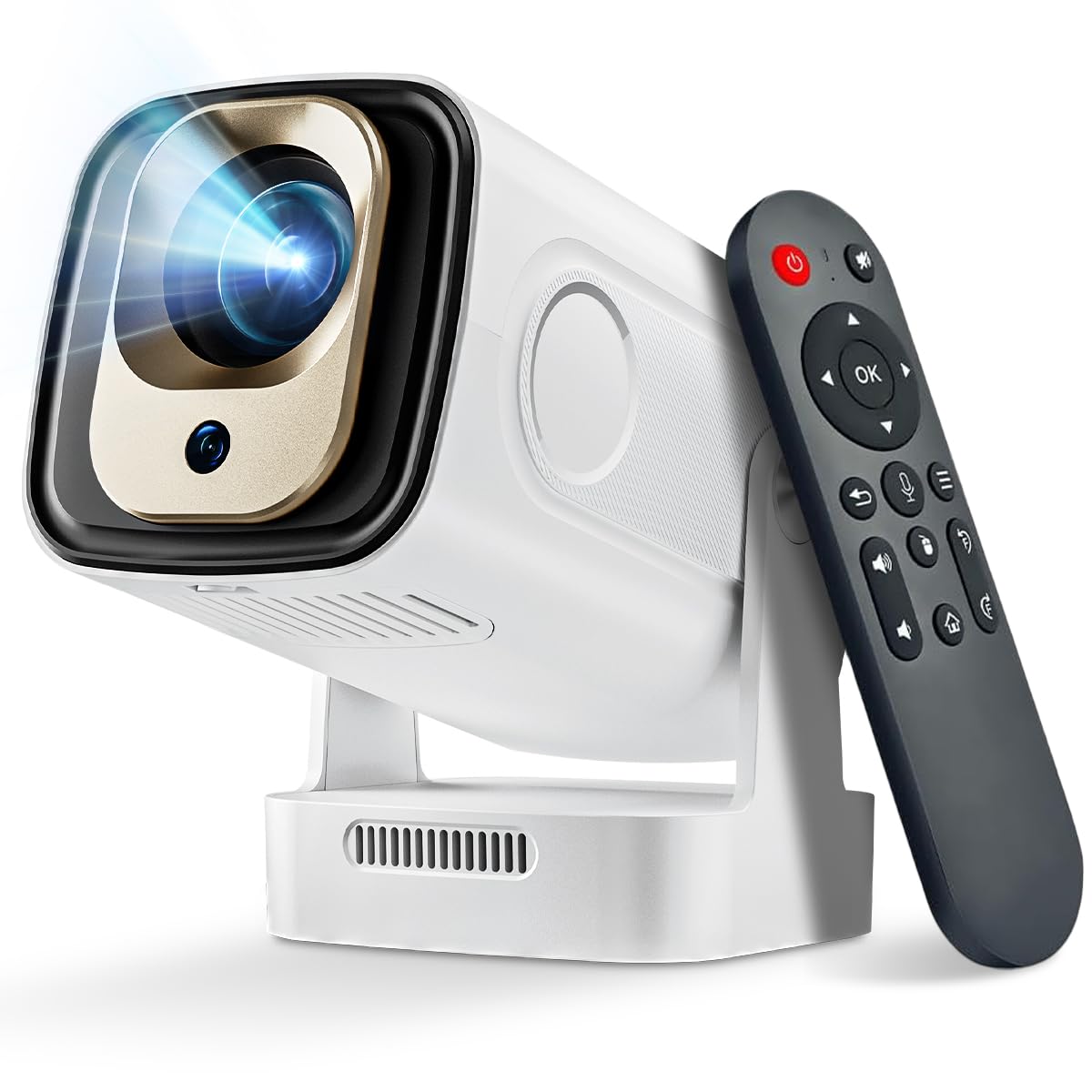 Photo 1 of ENUOSUMA Mini Projector with WiFi & Bluetooth - 4K Supported Portable Smart Projector, Auto Focus 1080P, 5W Speaker, Built-in Apps, Voice Control for Indoor/Outdoor Movies