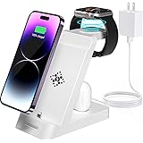 Charging Station for Multiple Devices Apple, 3 in 1 Fast Wireless Charger Dock Stand for iPhone 14 Pro Max/13/12/11/X/8 Plus,