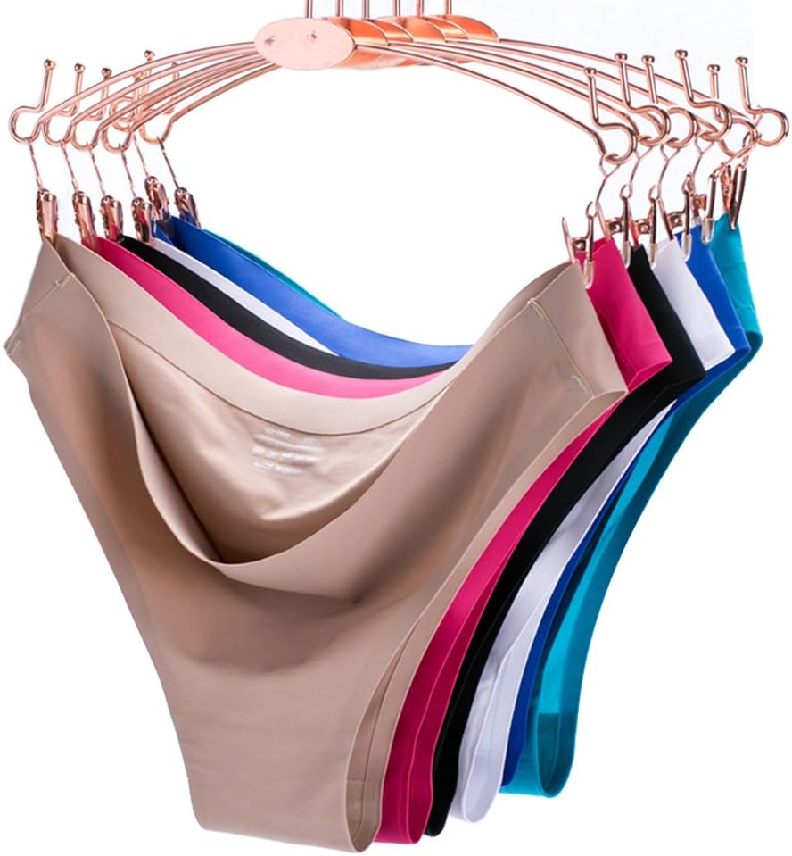 COSOMALL 6 Pack Women's Invisible Seamless Bikini Underwear Half Back Coverage Panties