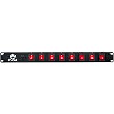 ADJ PC100A power strip single rack space unit with 8 on off lighted toggle switches and 15 amp breaker
