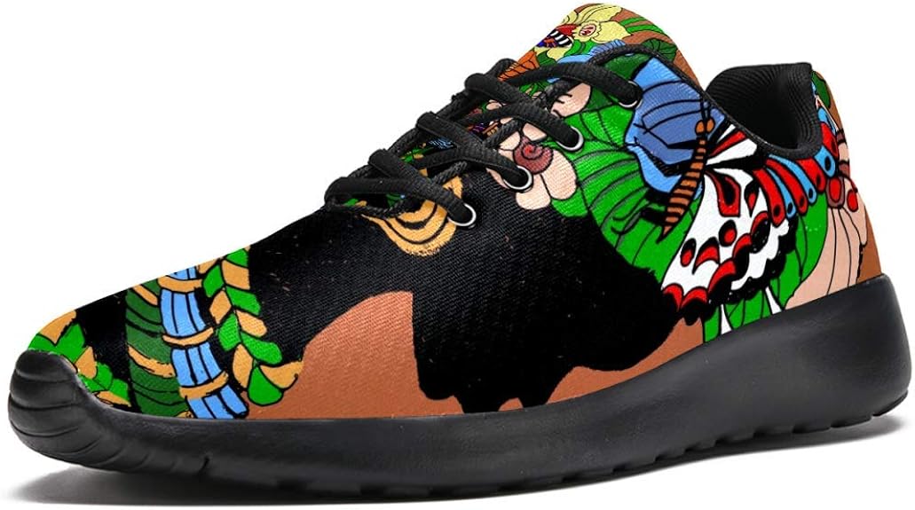 Floral African Woman Butterflies and Flowers