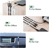 URAQT Self Adhesive Cable Clips 40 Pcs Wall Cable Management Organizer view 5