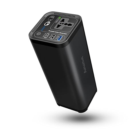 充電式発電機 ポータブル電源 大容量 バッテリー 41600mAh 154Wh 正弦波 ソーラーチャージャー モバイルバッテリー 家庭用蓄電池 iFORWAY AC出力 USB 予備電源 キャンプ バックアップ 防災 停電 非常用電源 (ブラック)