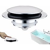 Glimflorus Universal Pop Up Bathtub Drain Stopper Replacement for Lift and Turn Tip Toe Drains, Fits 1-3/8" and 1-1/2" Tub Drains,Chrome