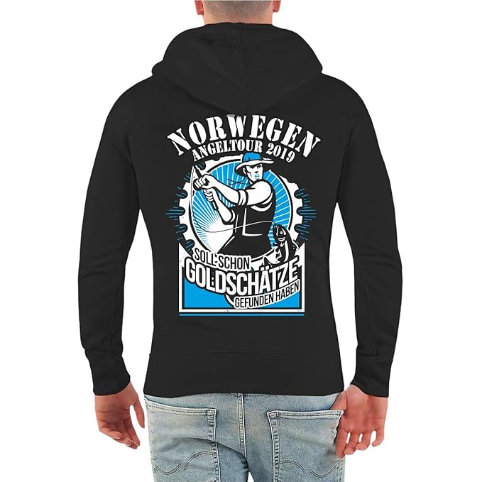 Spaß kostet Männer und Herren Kapuzenjacke Norwegen Tour 2019 Goldschätze (mit Rückendruck) Größe S - 10XL