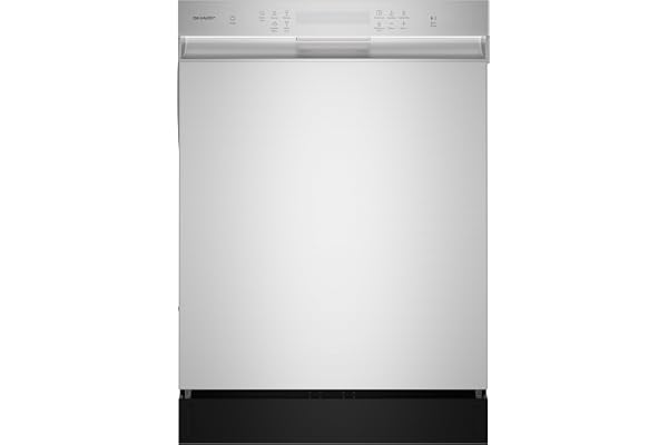 Sharp SDW6506JS 24-inch Stainless Steel Dishwasher, 49 dB, Third Rack, 12 Place Settings, Front Touch Controls