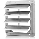 18 Inch Galvanized Shutter Exhaust Louver Vent, Automatic Gravity Shutter Louver Vent for Home Attics, Workshops, Barn, Greenhouse (Motor&amp;Blades are not Included)