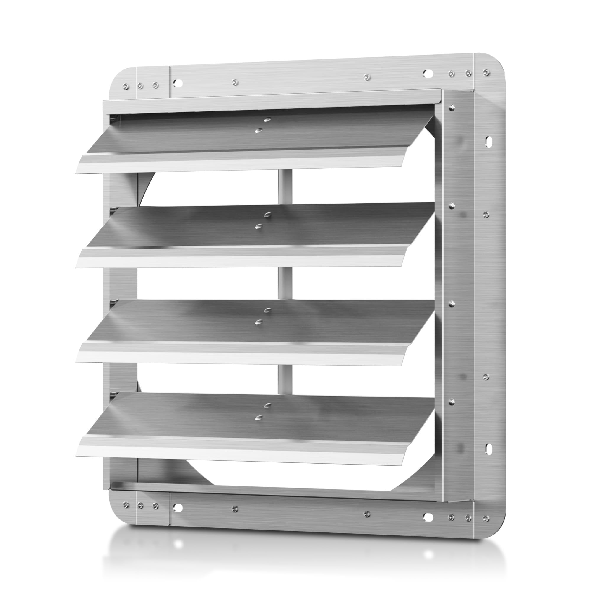 Photo 1 of 16 Inch Galvanized Shutter Exhaust Louver Vent, Automatic Gravity Shutter Louver Vent for Home Attics, Workshops, Barn, Greenhouse (Motor&Blades are not Included)