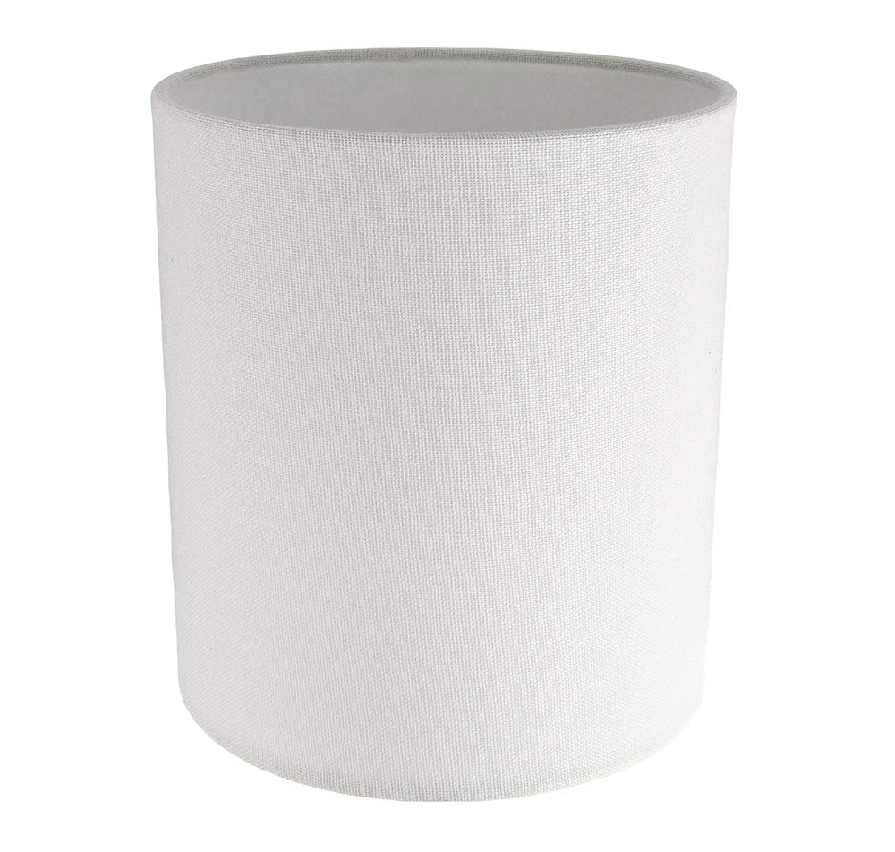 Contemporary and Elegant Ivory White Linen Fabric Cylinder Lamp Shade for Wall Ceiling or Table - 18cm High 40w Maximum Suitable for The Home or Commercial Usage by Happy Homewares