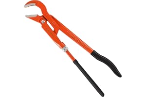 AutoViteX 17-Inch Swedish Pipe Wrench, Heavy Duty Adjustable Plumbing Wrench with 45°Angled Jaw for All Types of Nuts, Water Pipes