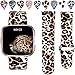 Wepro Silicone Floral Bands Compatible with Fitbit Versa, Versa 2 and Versa Lite SE SmartWatch for Women Men, Large, Fadeless Pattern Replacement Band Strap Accessories Wristbands, Classical Leopard
