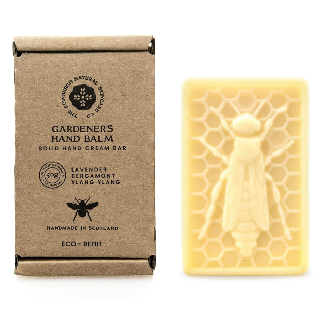 Gardener's Eco-Refill Luxury Solid Hand Cream Bar – 100% Natural Moisturiser for Very Dry Hands | With Beeswax, Cocoa Butter & Coconut Oil | 50g | Packaging May Vary