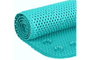 ELAINE KAREN Deluxe Bathtub Mat Non Slip, Soft Foam Bath Mats for Bathroom Tub, Bathtub Mat with Drain Holes, Suction Cups- 36” X 17” - Teal