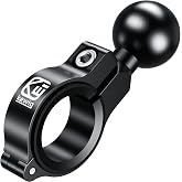 BRCOVAN Aluminum Alloy Handlebar Mount Base with 1'' TPU Ball | Compatible with RAM Mounts B Size 1 Inch Ball Double Socket Arm, for Round Rail Diameter 0.5'' 0.87'' 1'' 1.125'' 1.26''